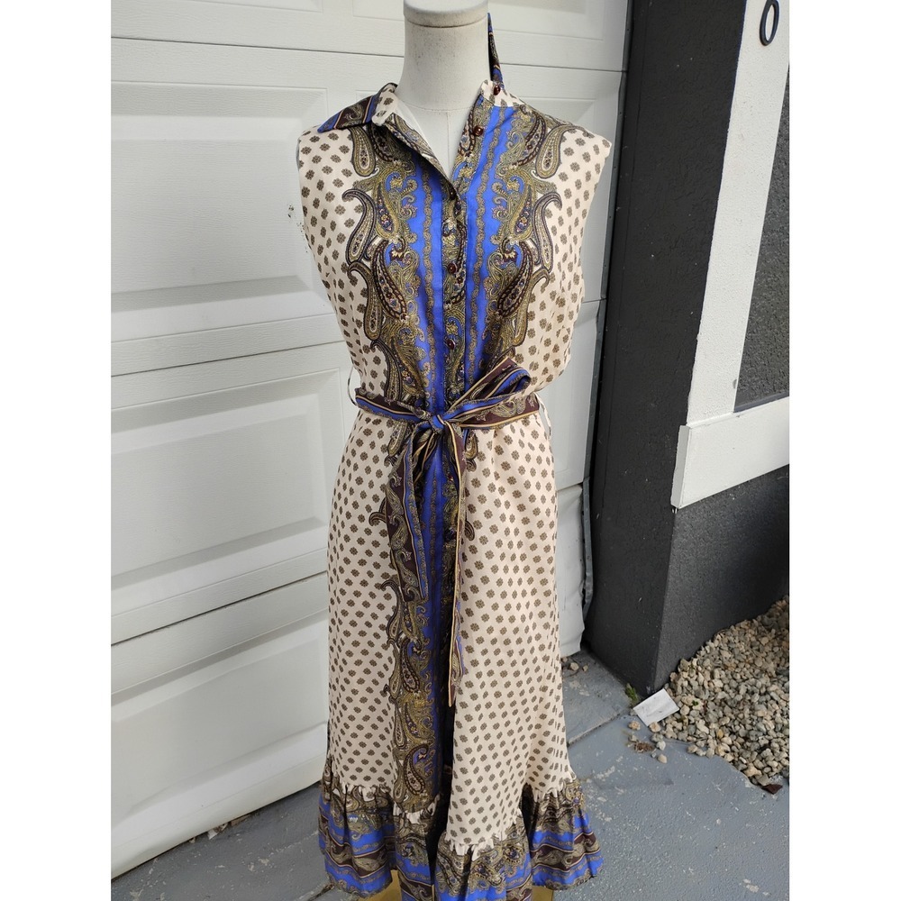 Ellie Tahari The Sienna Printed Ruffle Bottom Dress Size 10 NWT - Picture 2 of 7